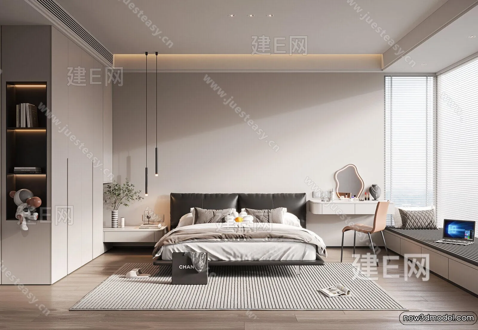 Bedroom – 3D Interior Scenes – Modern Style – 3D Models – 158