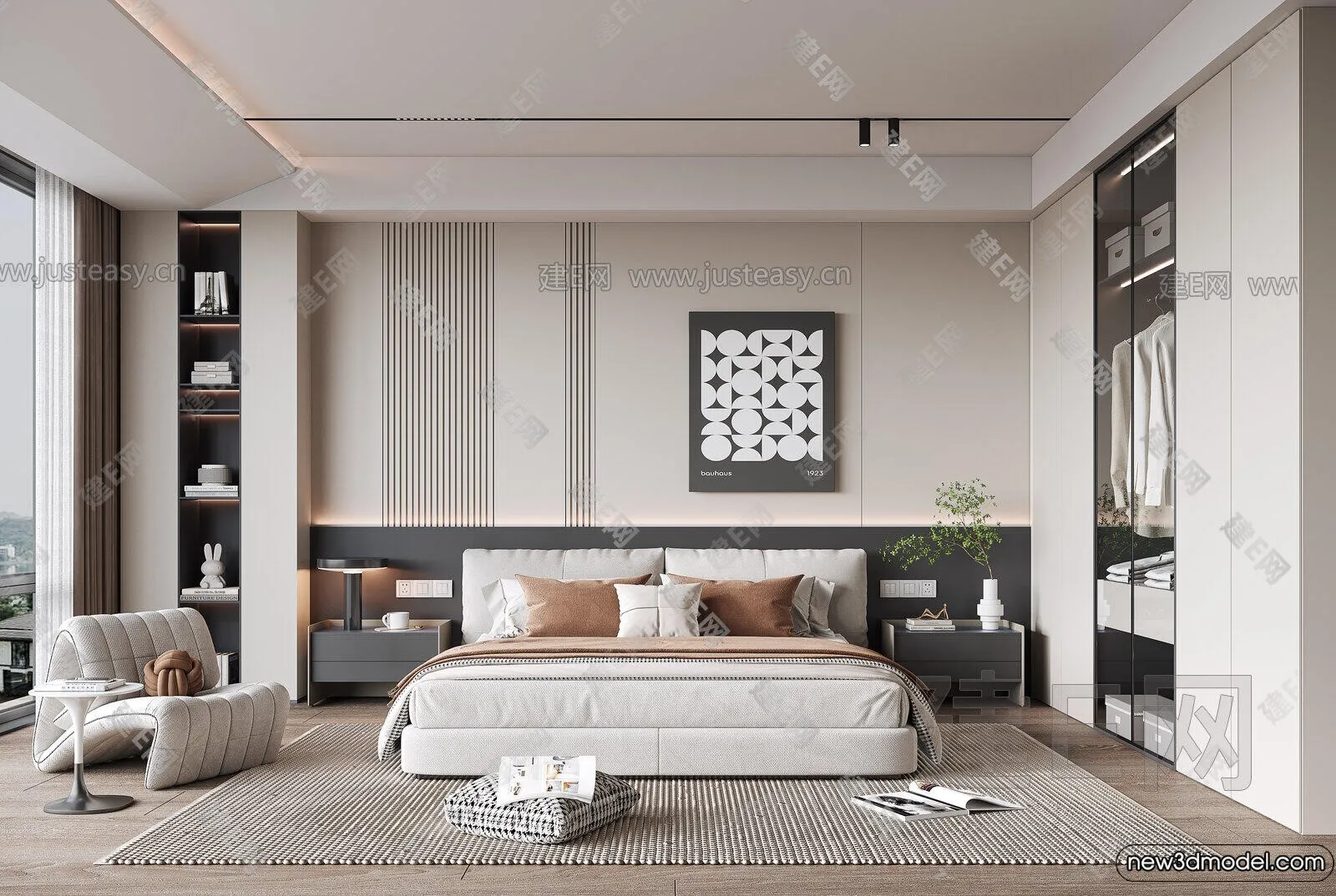 Bedroom – 3D Interior Scenes – Modern Style – 3D Models – 163