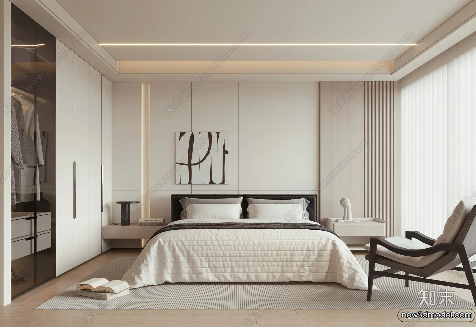 Bedroom – 3D Interior Scenes – Modern Style – 3D Models – 174