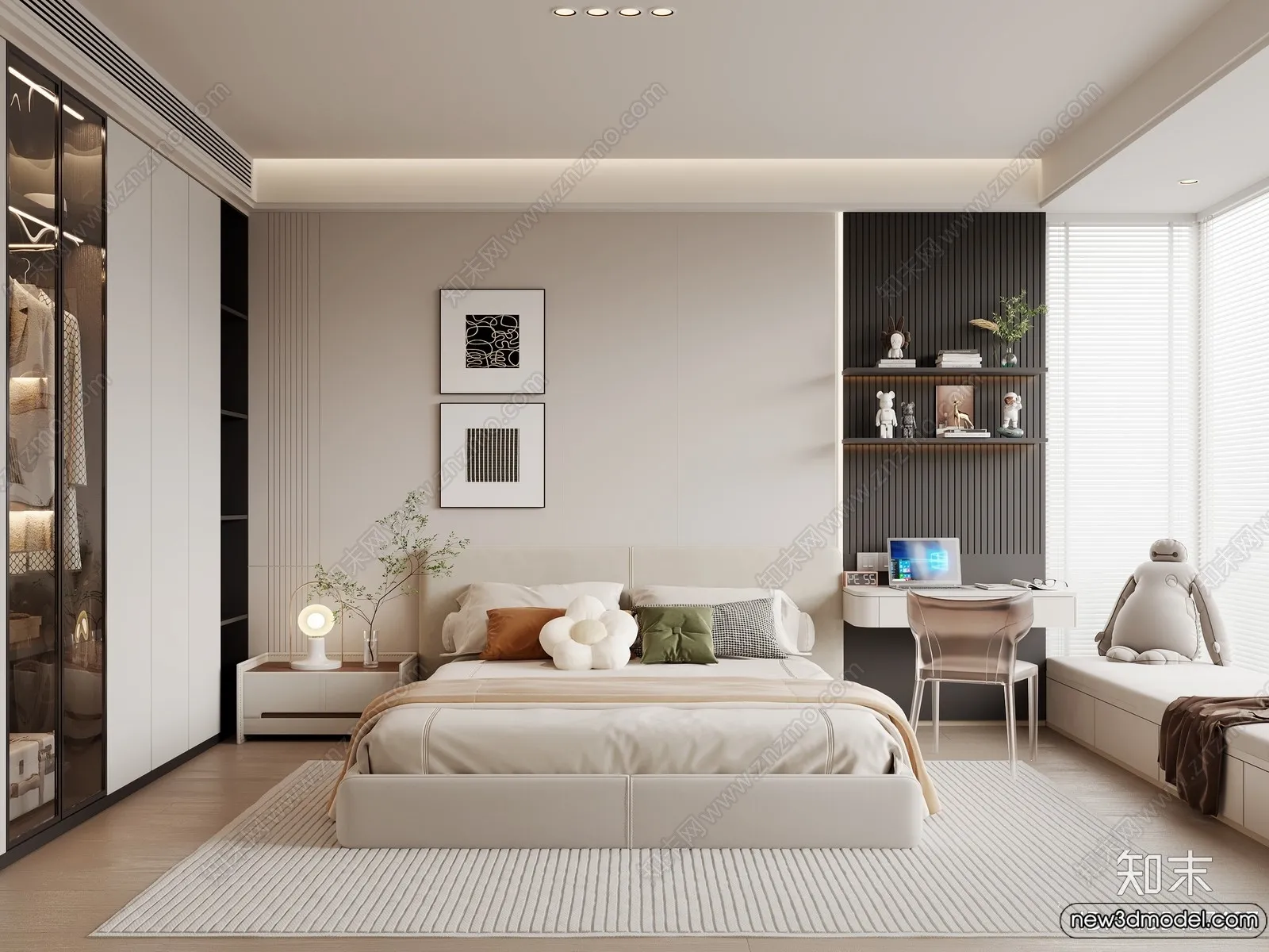 Bedroom – 3D Interior Scenes – Modern Style – 3D Models – 176