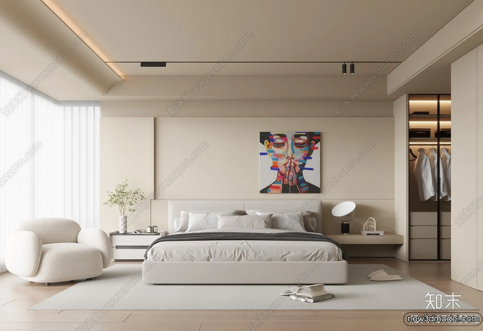 Bedroom – 3D Interior Scenes – Modern Style – 3D Models – 180