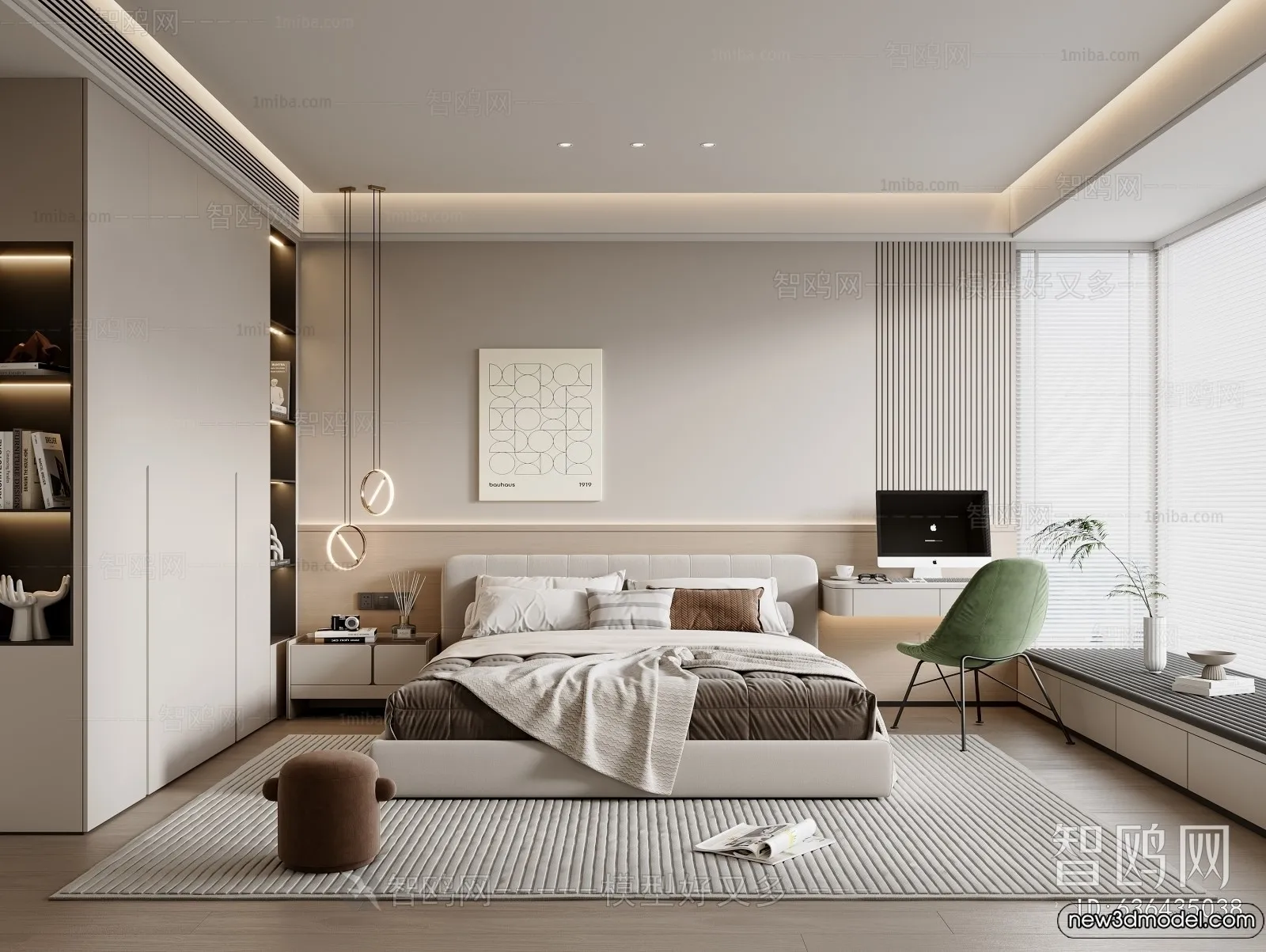 Bedroom – 3D Interior Scenes – Modern Style – 3D Models – 197