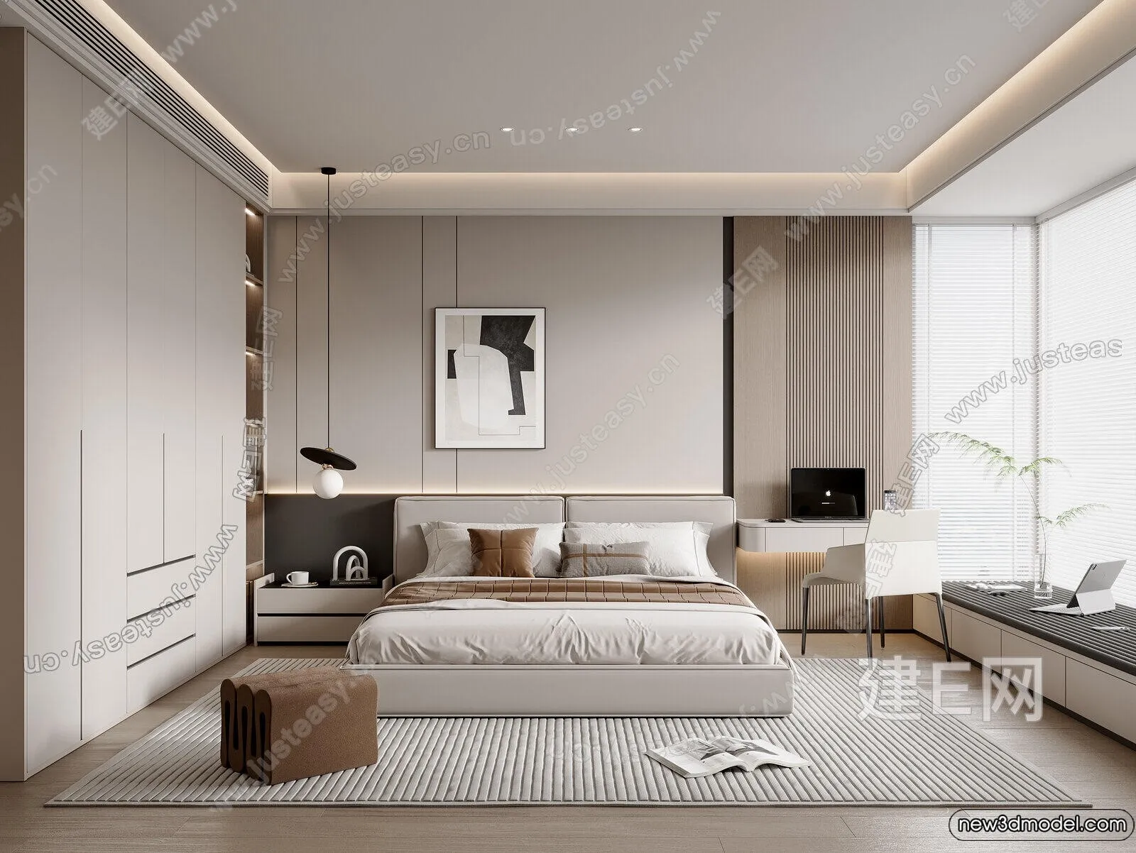 Bedroom – 3D Interior Scenes – Modern Style – 3D Models – 199