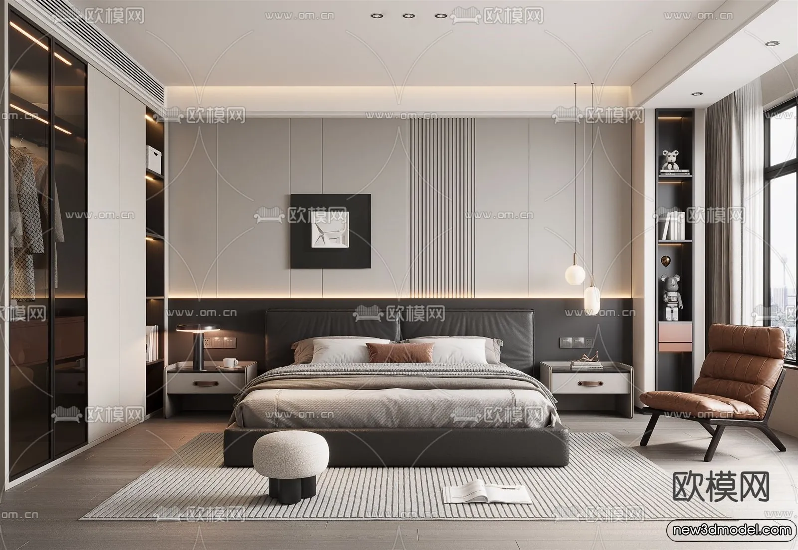 Bedroom – 3D Interior Scenes – Modern Style – 3D Models – 205