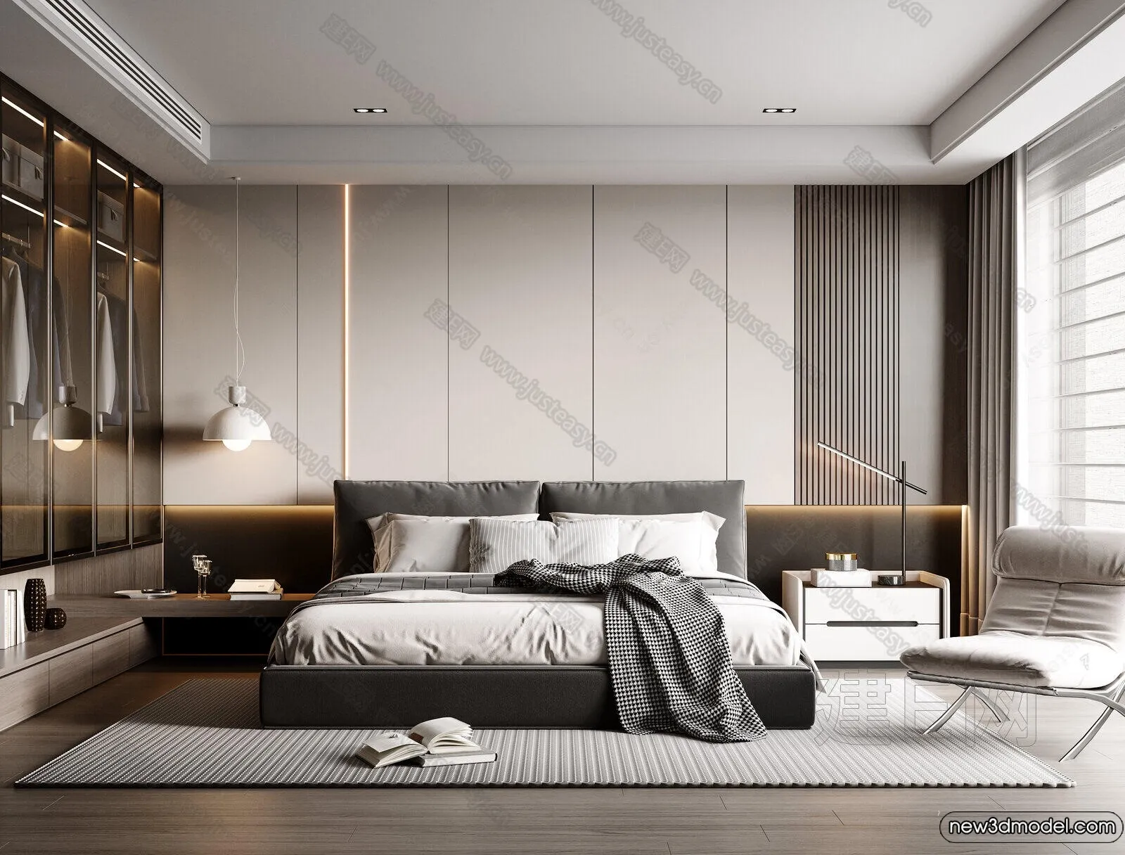 Bedroom – 3D Interior Scenes – Modern Style – 3D Models – 213