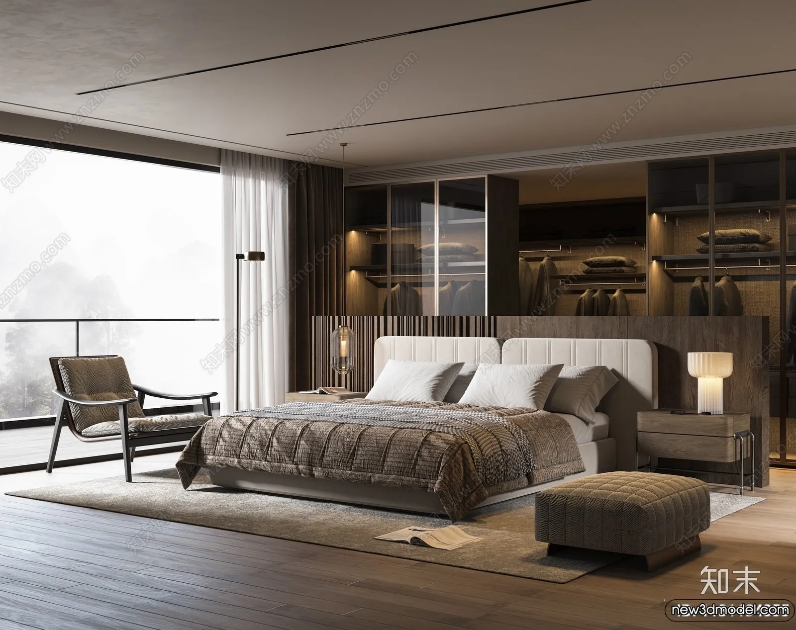 Bedroom – 3D Interior Scenes – Modern Style – 3D Models – 214