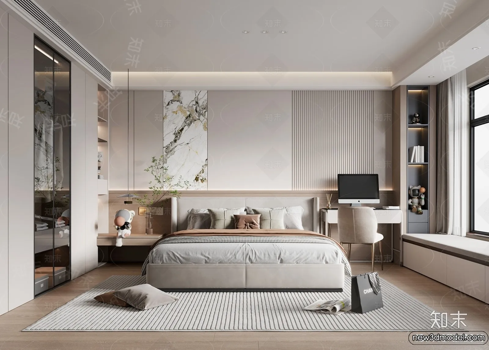 Bedroom – 3D Interior Scenes – Modern Style – 3D Models – 215