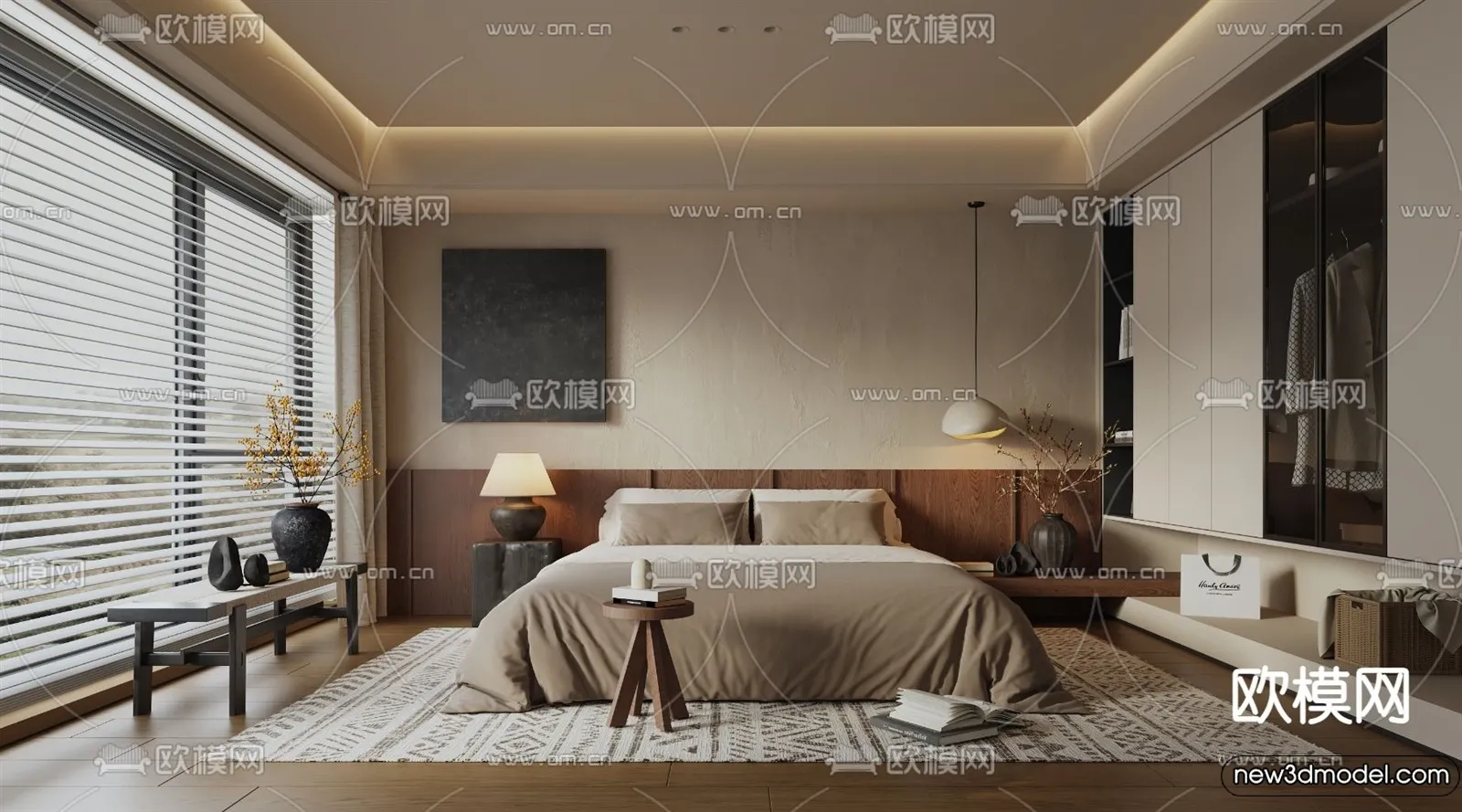 Bedroom - 3D Interior Scenes - Modern Style - 3D Models - 086 - 3ds Max ...