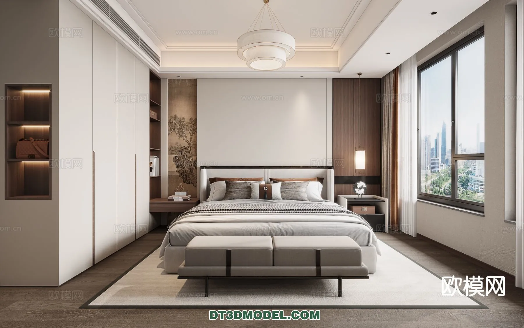 BEDROOM – CHINESE STYLE – 3D Model For Interior Design – 548