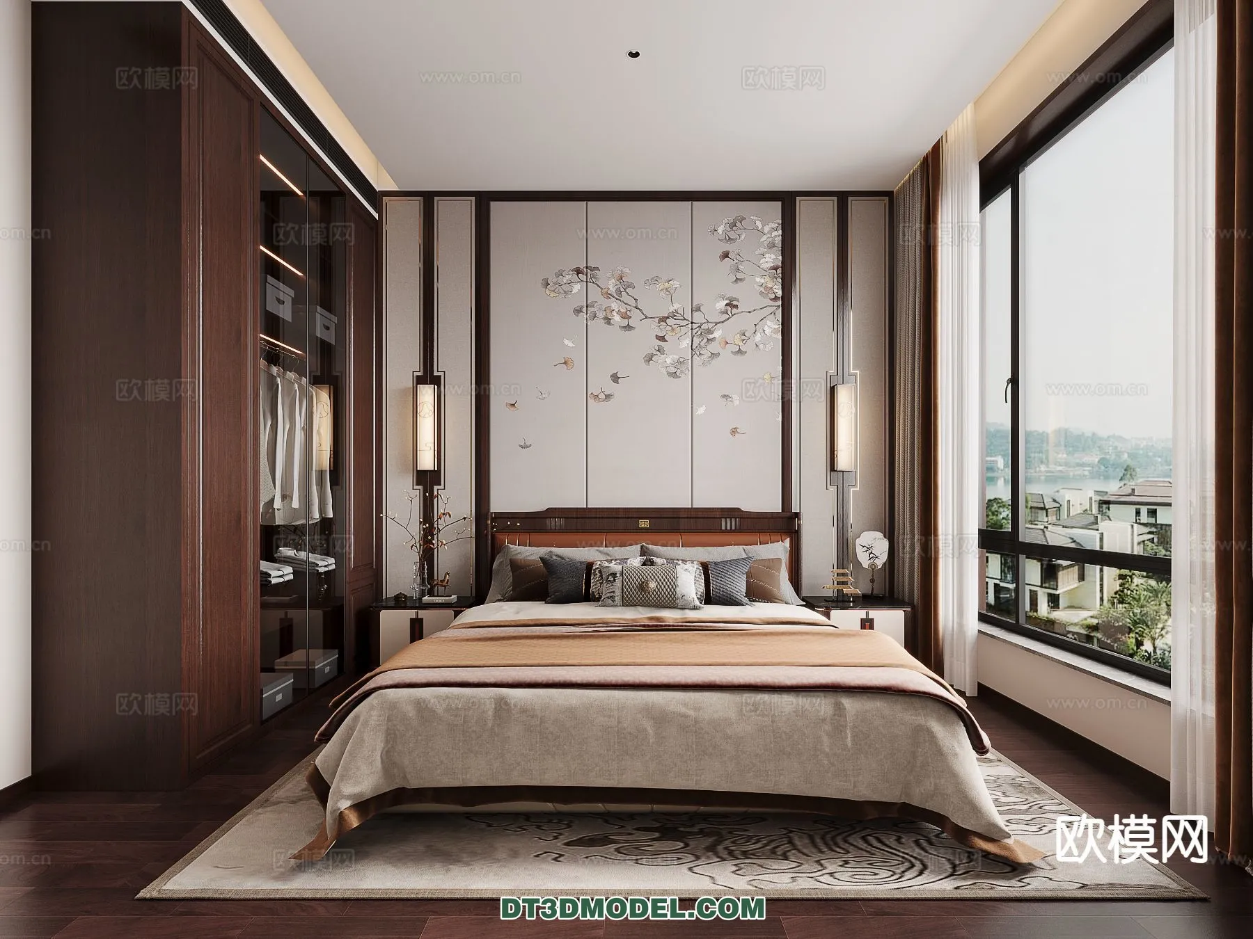 BEDROOM – CHINESE STYLE – 3D Model For Interior Design – 549