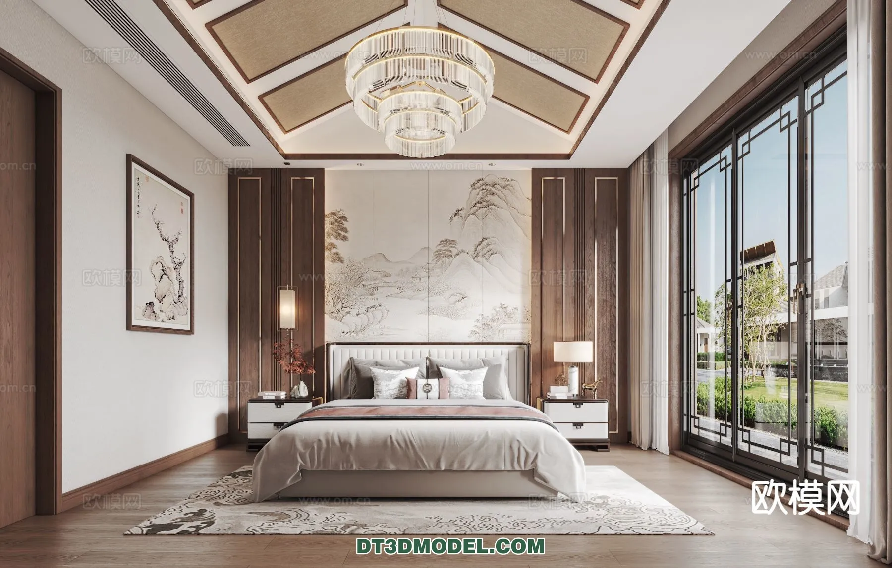 BEDROOM – CHINESE STYLE – 3D Model For Interior Design – 558