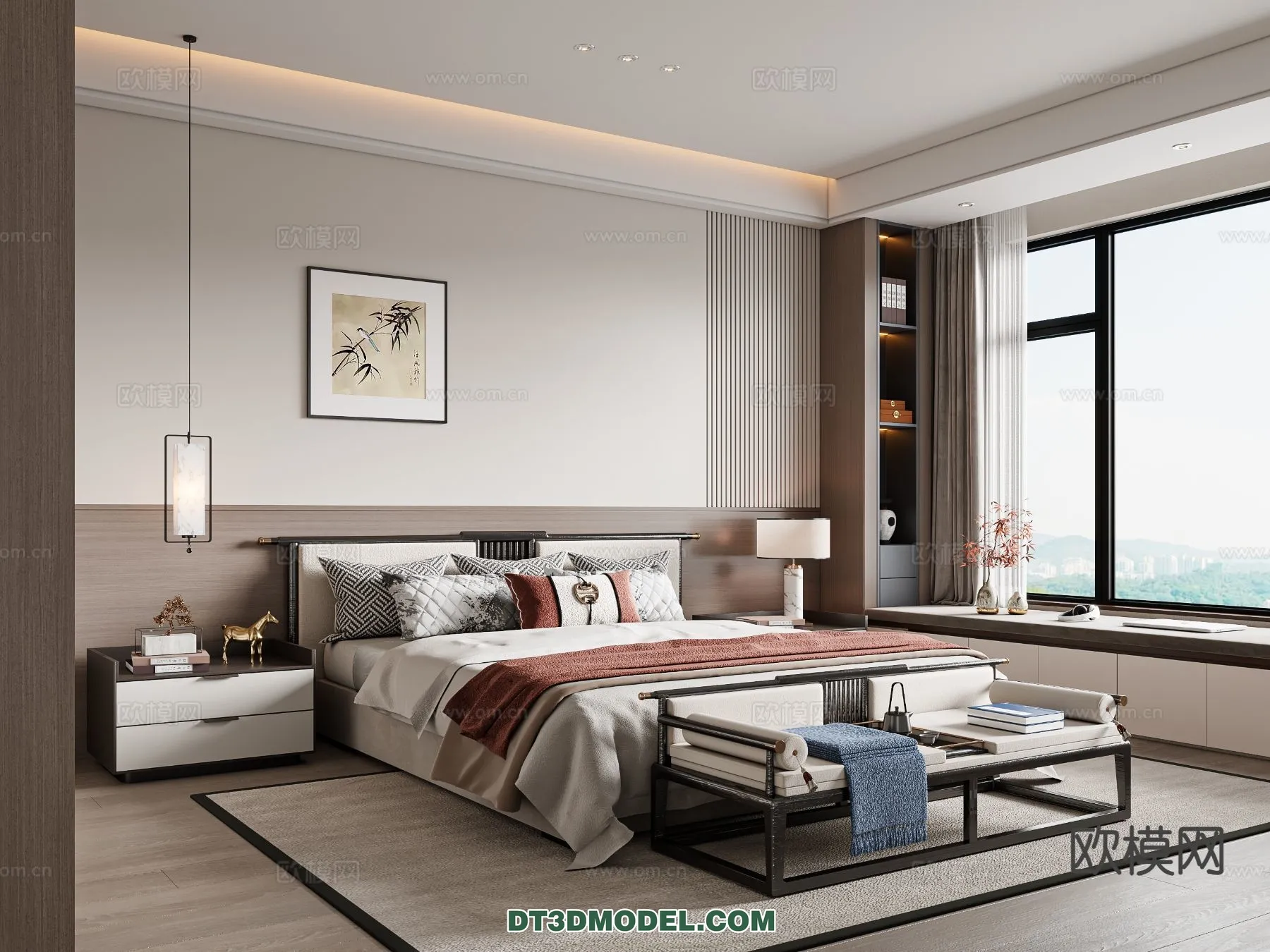 BEDROOM – CHINESE STYLE – 3D Model For Interior Design – 559