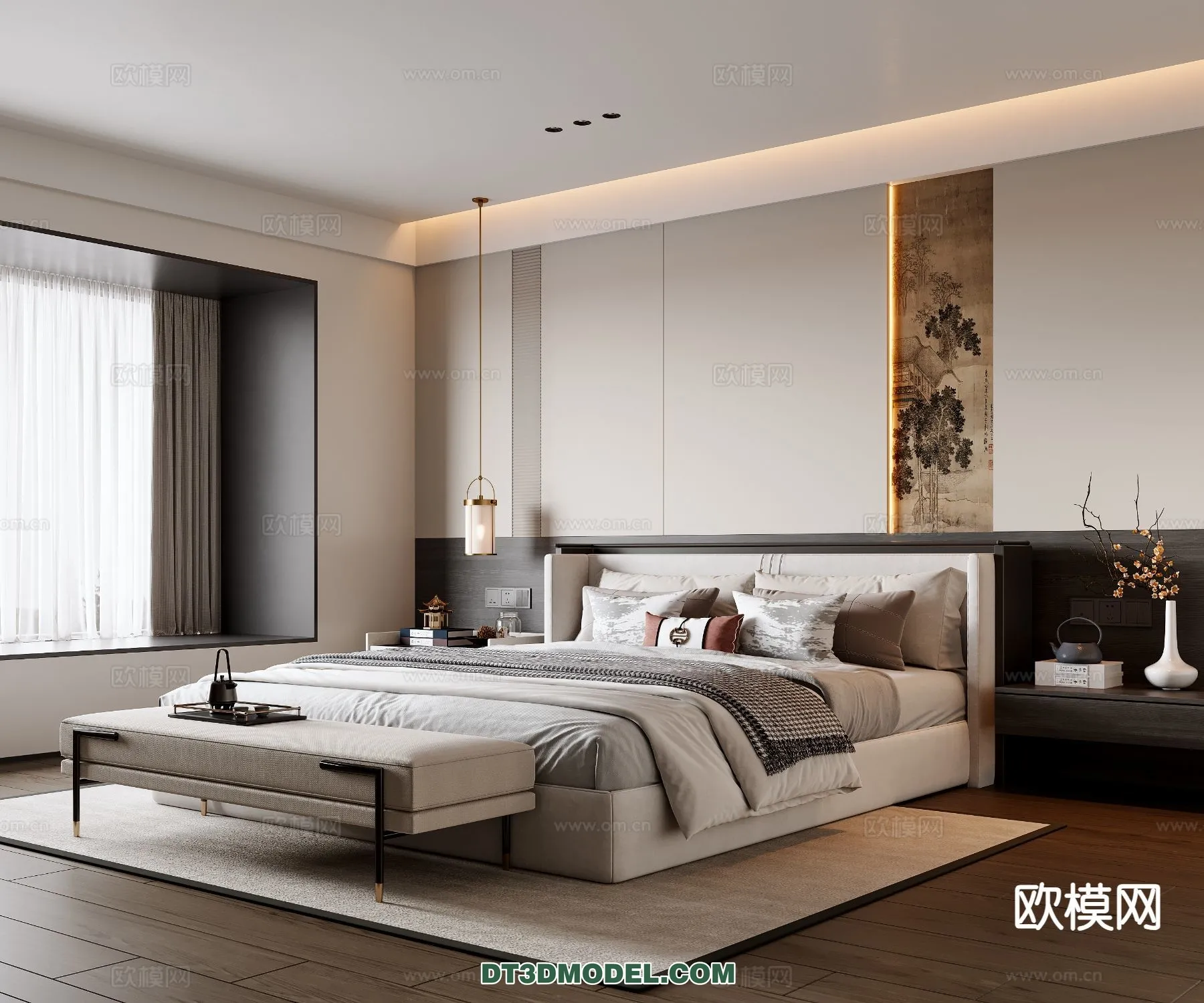 BEDROOM – CHINESE STYLE – 3D Model For Interior Design – 560