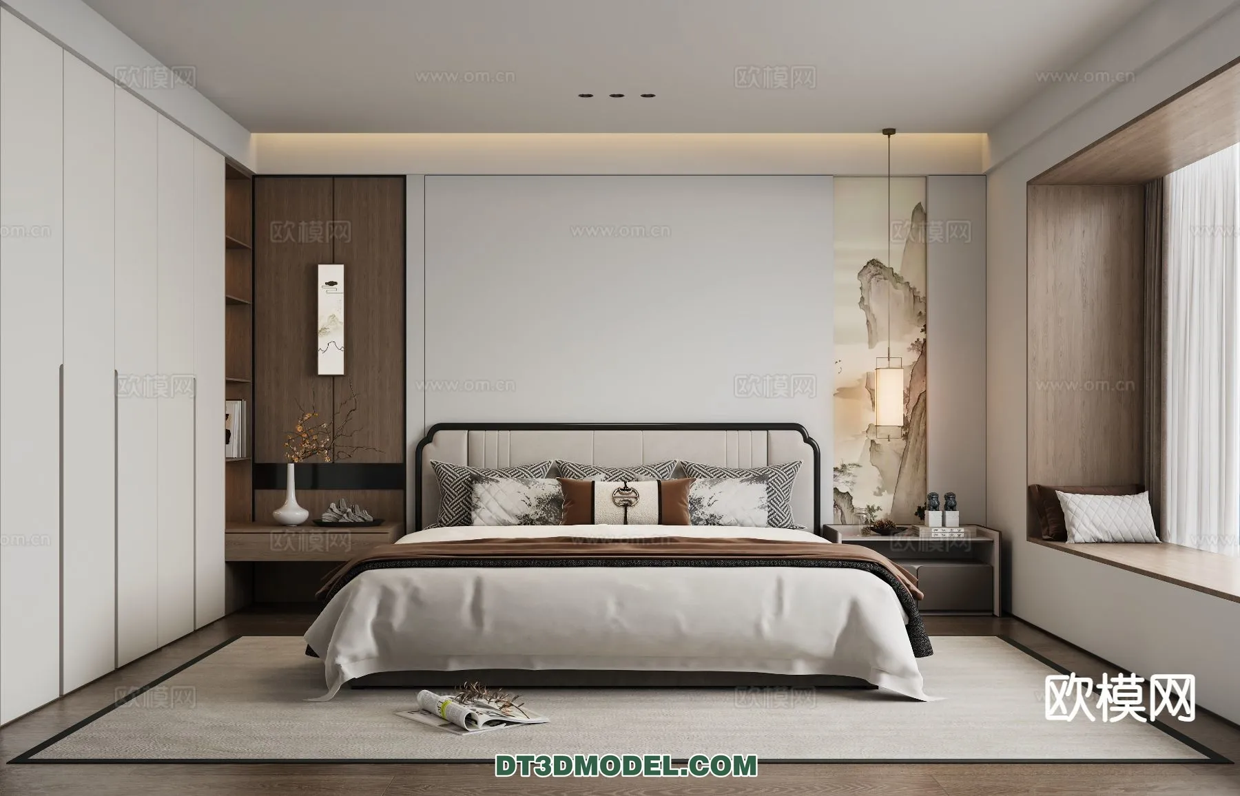 BEDROOM – CHINESE STYLE – 3D Model For Interior Design – 567