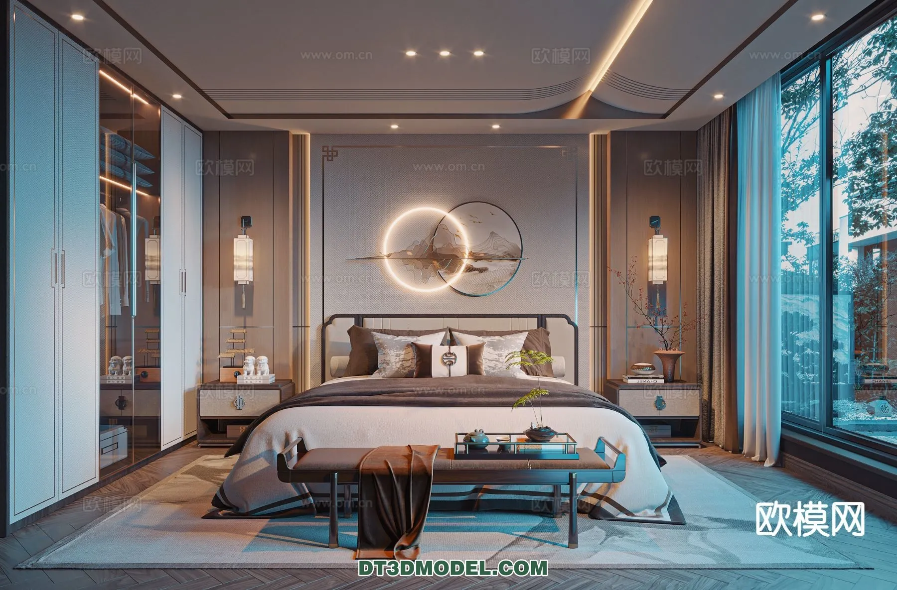 BEDROOM – CHINESE STYLE – 3D Model For Interior Design – 575