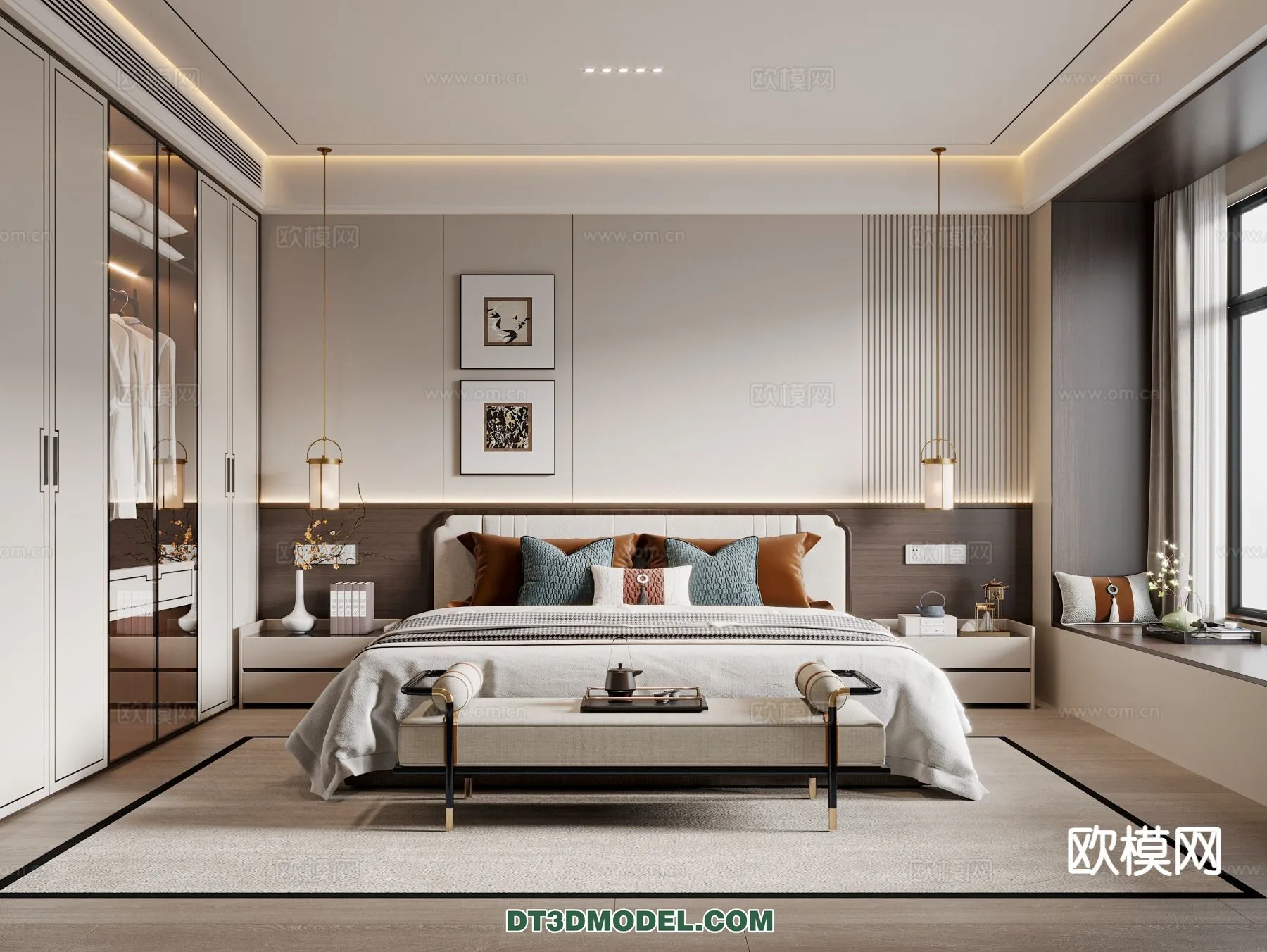 BEDROOM – CHINESE STYLE – 3D Model For Interior Design – 579