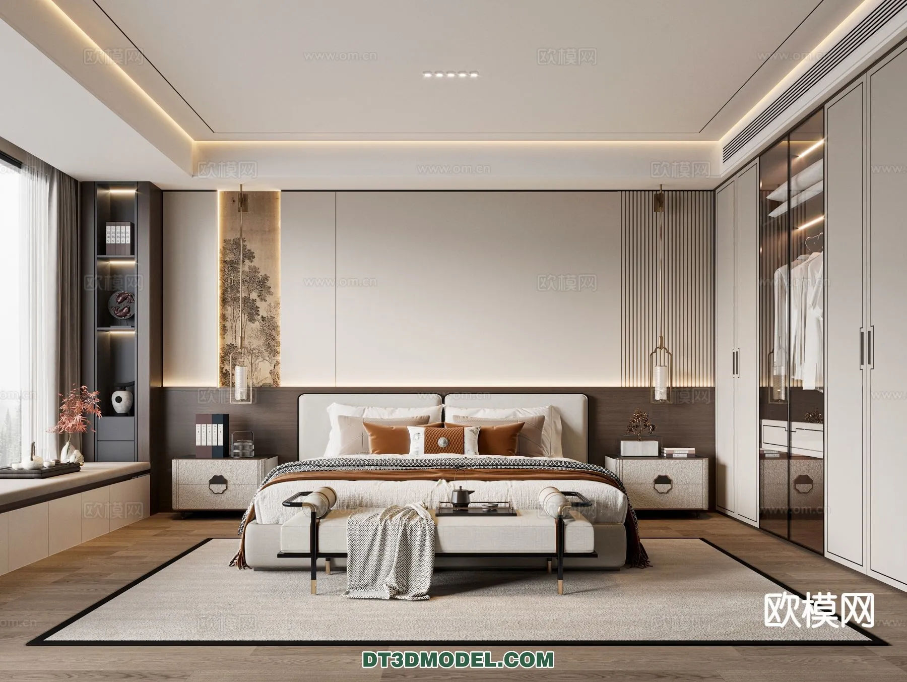 BEDROOM – CHINESE STYLE – 3D Model For Interior Design – 582