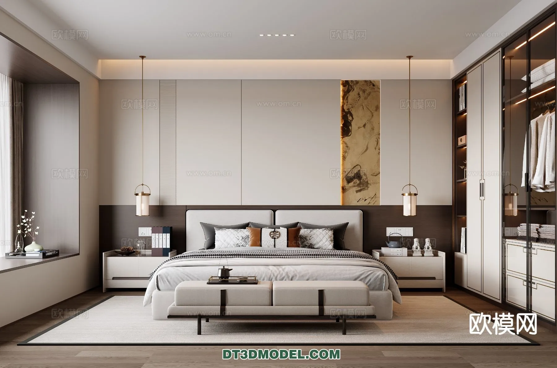 BEDROOM – CHINESE STYLE – 3D Model For Interior Design – 585