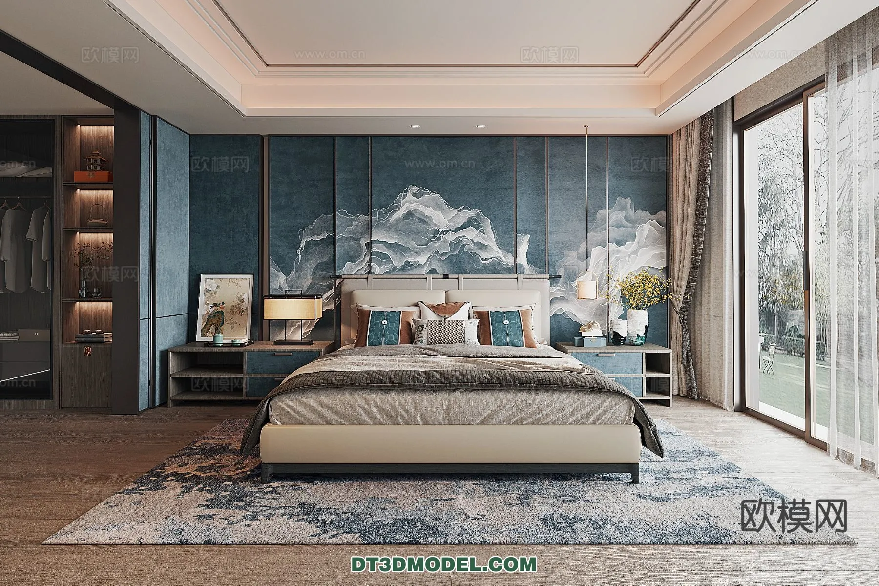 BEDROOM – CHINESE STYLE – 3D Model For Interior Design – 590