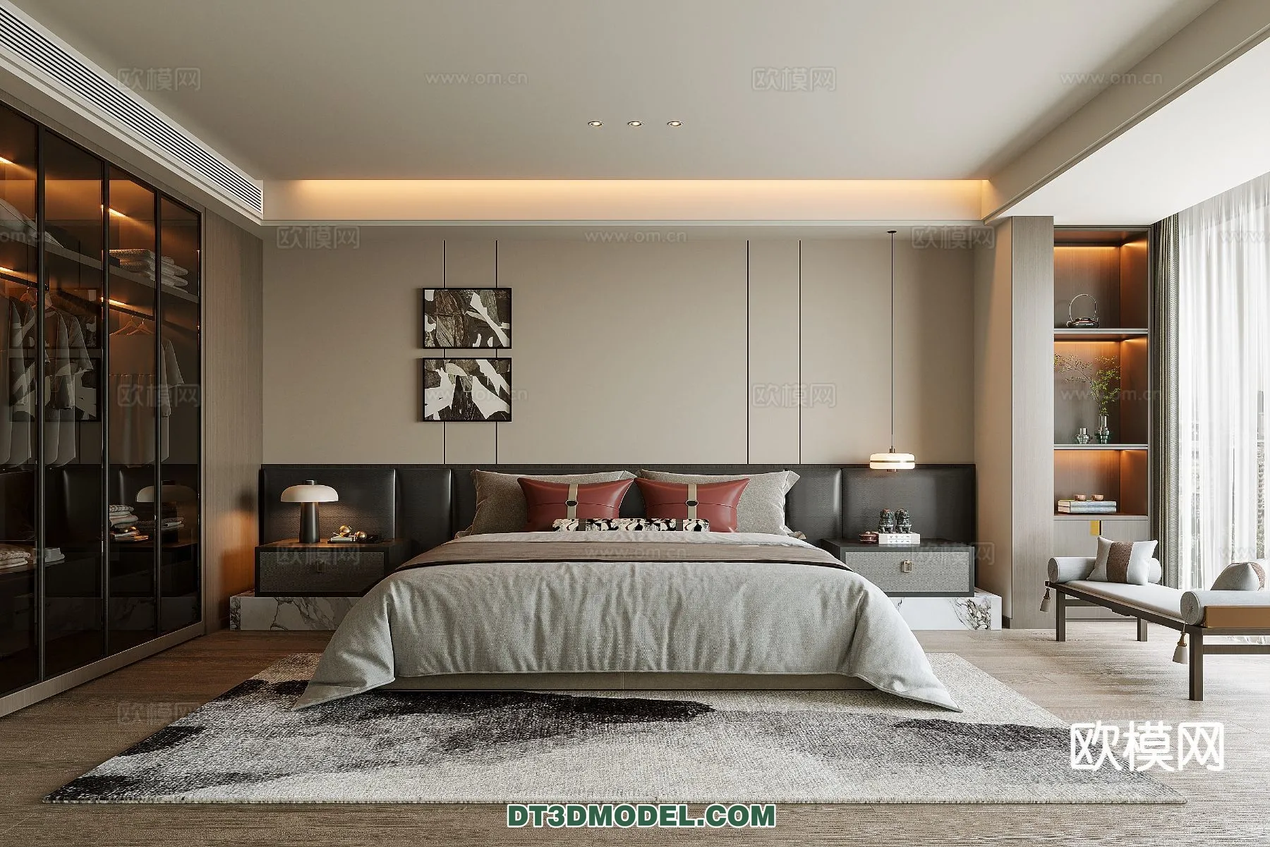 BEDROOM – CHINESE STYLE – 3D Model For Interior Design – 596