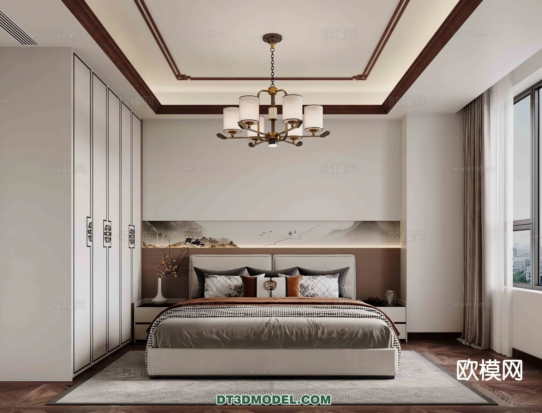 BEDROOM – CHINESE STYLE – 3D Model For Interior Design – 611