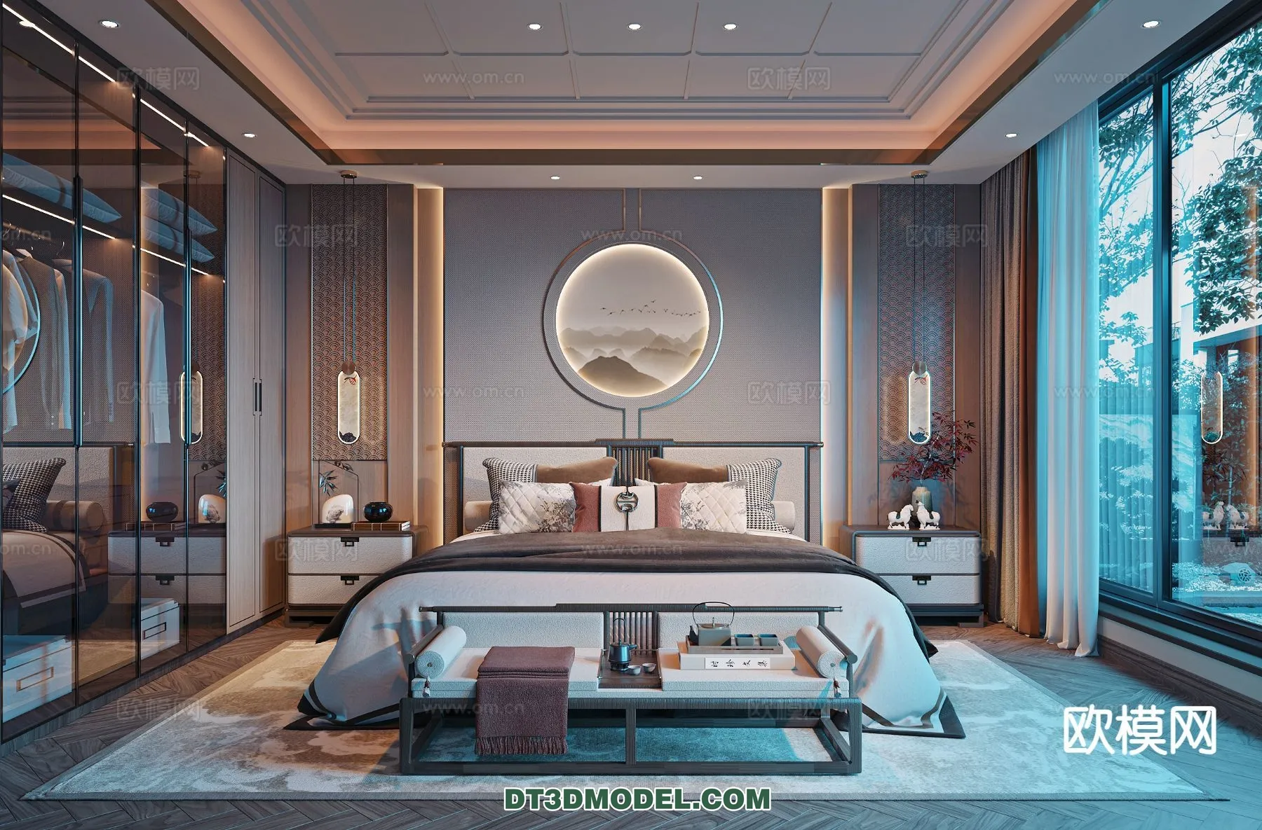 BEDROOM – CHINESE STYLE – 3D Model For Interior Design – 613