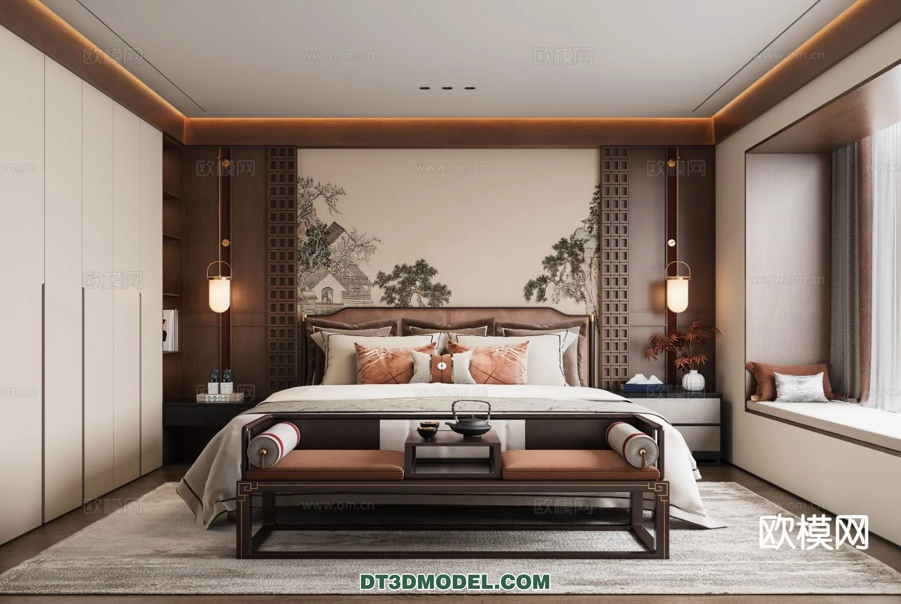 BEDROOM – CHINESE STYLE – 3D Model For Interior Design – 620