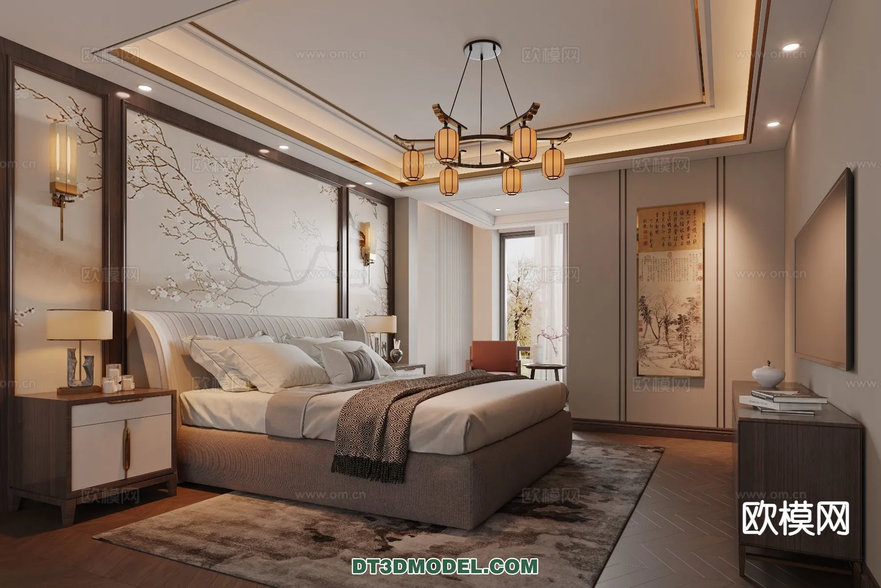 BEDROOM – CHINESE STYLE – 3D Model For Interior Design – 626