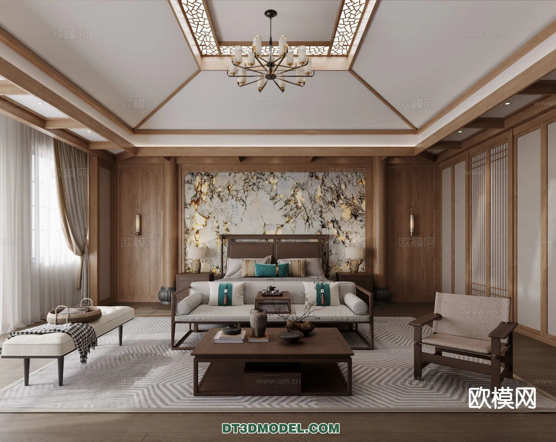 BEDROOM – CHINESE STYLE – 3D Model For Interior Design – 628