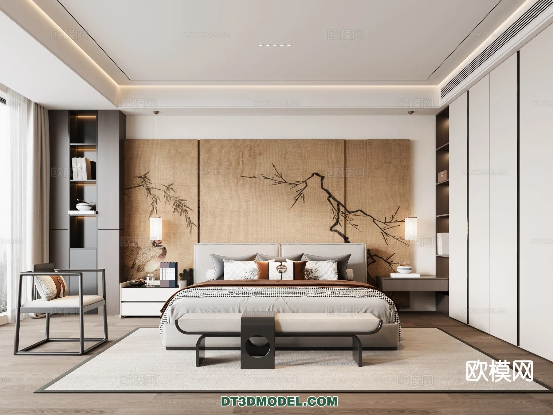 BEDROOM – CHINESE STYLE – 3D Model For Interior Design – 630