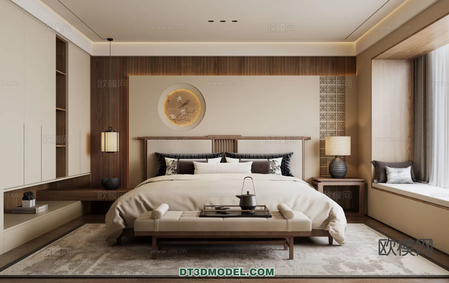 BEDROOM – CHINESE STYLE – 3D Model For Interior Design – 631