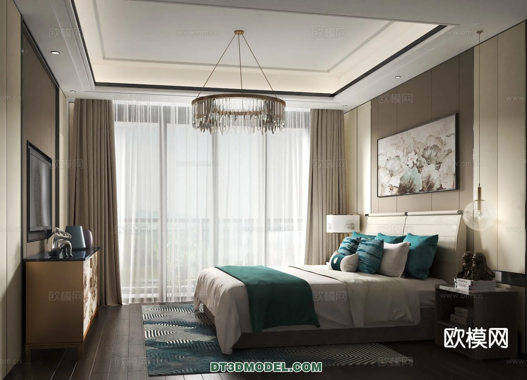 BEDROOM – CHINESE STYLE – 3D Model For Interior Design – 636