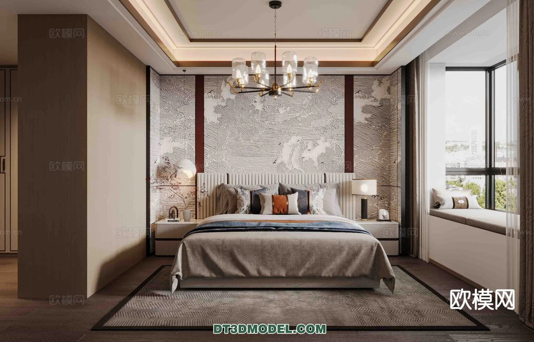 BEDROOM – CHINESE STYLE – 3D Model For Interior Design – 639