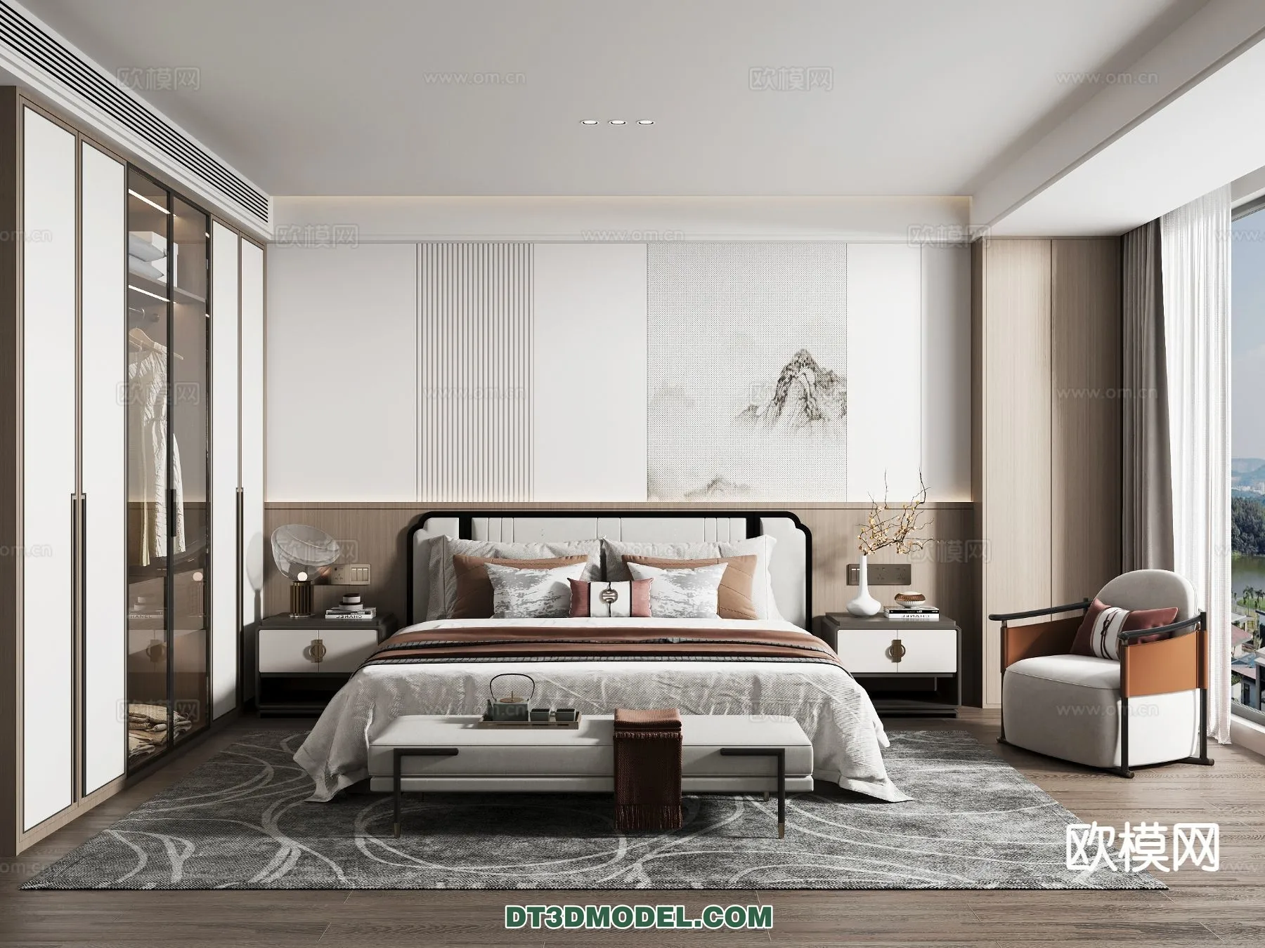 BEDROOM – CHINESE STYLE – 3D Model For Interior Design – 640