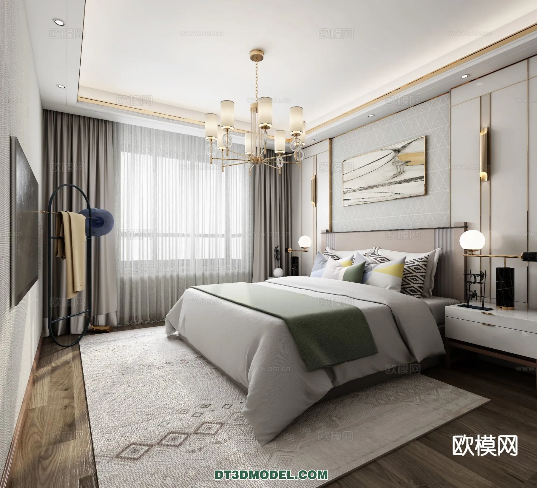 BEDROOM – CHINESE STYLE – 3D Model For Interior Design – 649