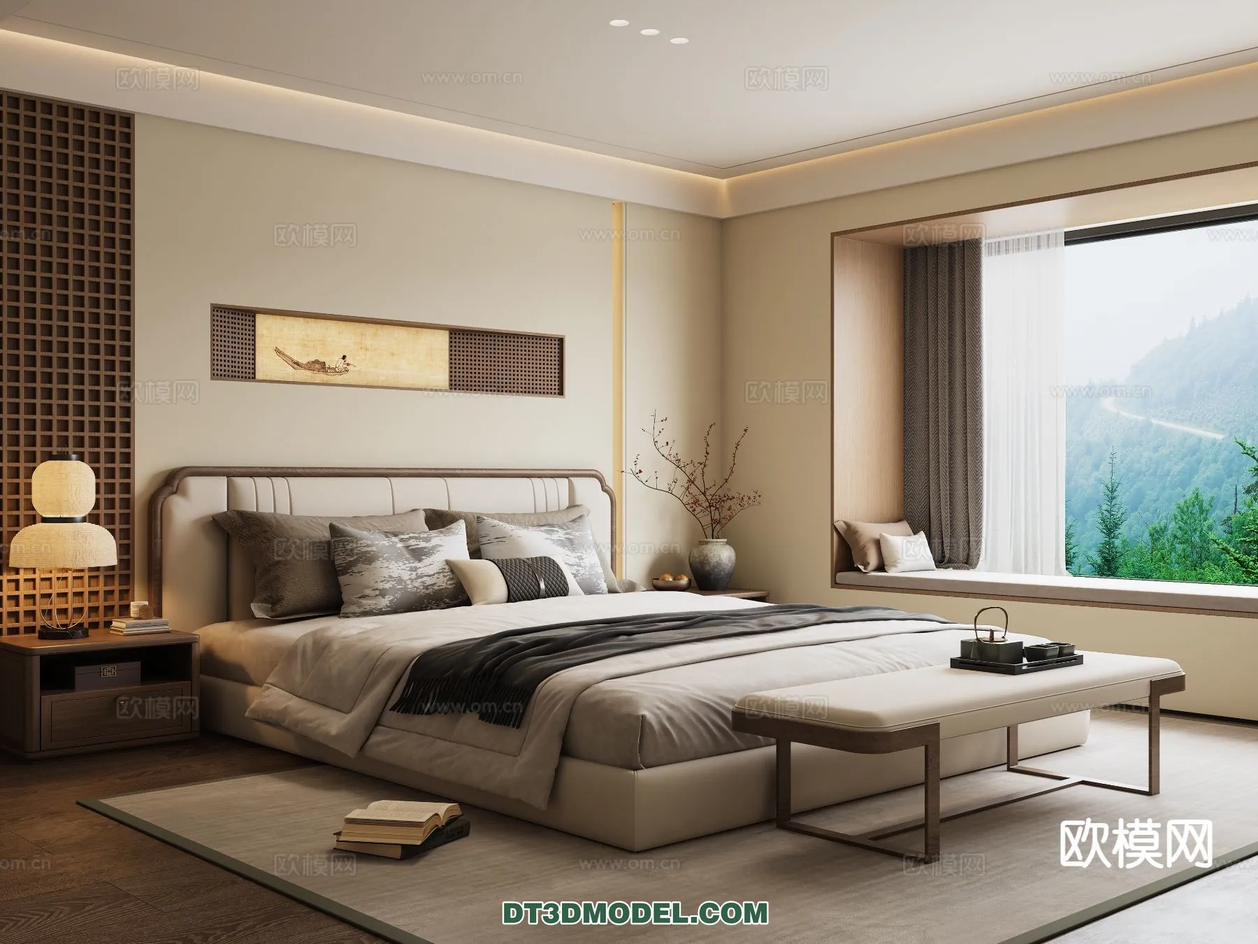 BEDROOM – CHINESE STYLE – 3D Model For Interior Design – 659