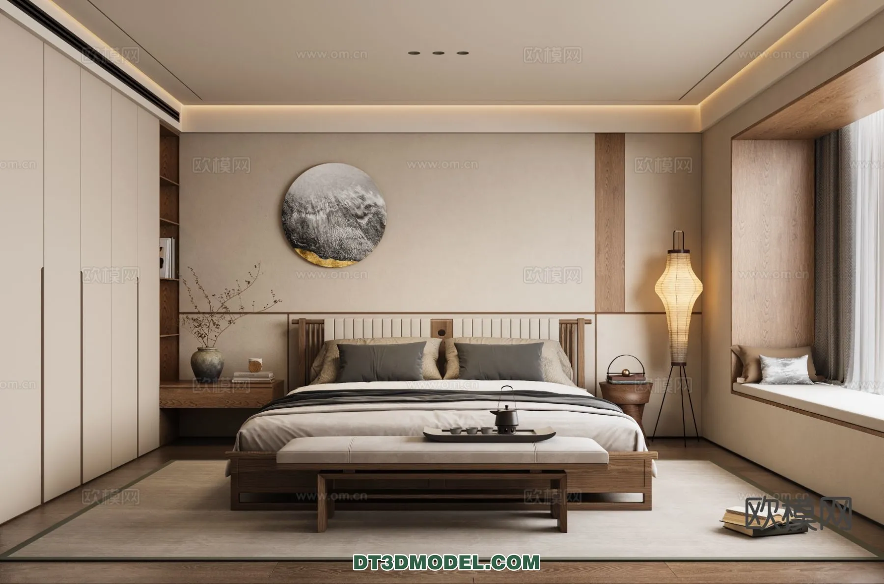 BEDROOM – CHINESE STYLE – 3D Model For Interior Design – 660