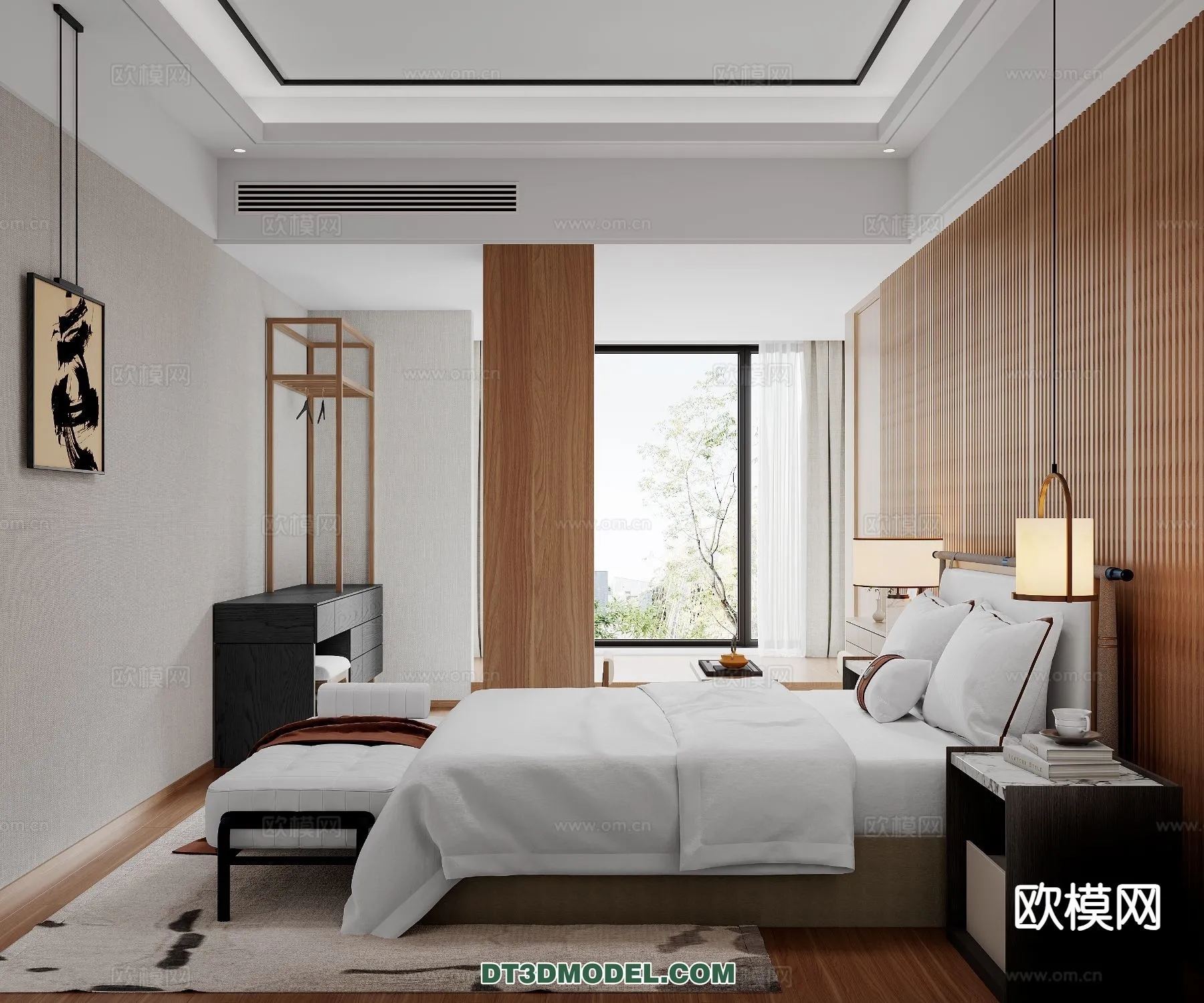 BEDROOM – CHINESE STYLE – 3D Model For Interior Design – 664