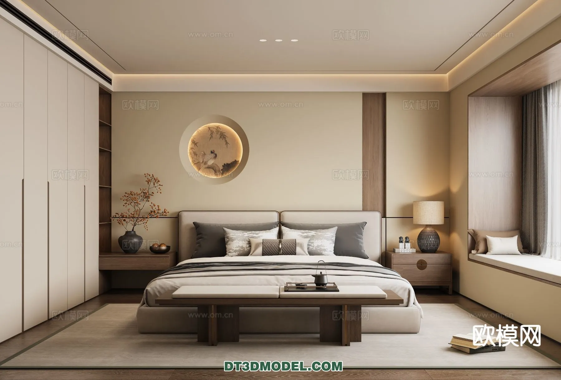 BEDROOM – CHINESE STYLE – 3D Model For Interior Design – 670