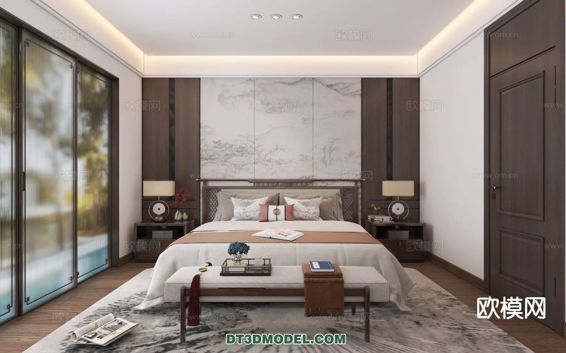 BEDROOM – CHINESE STYLE – 3D Model For Interior Design – 679