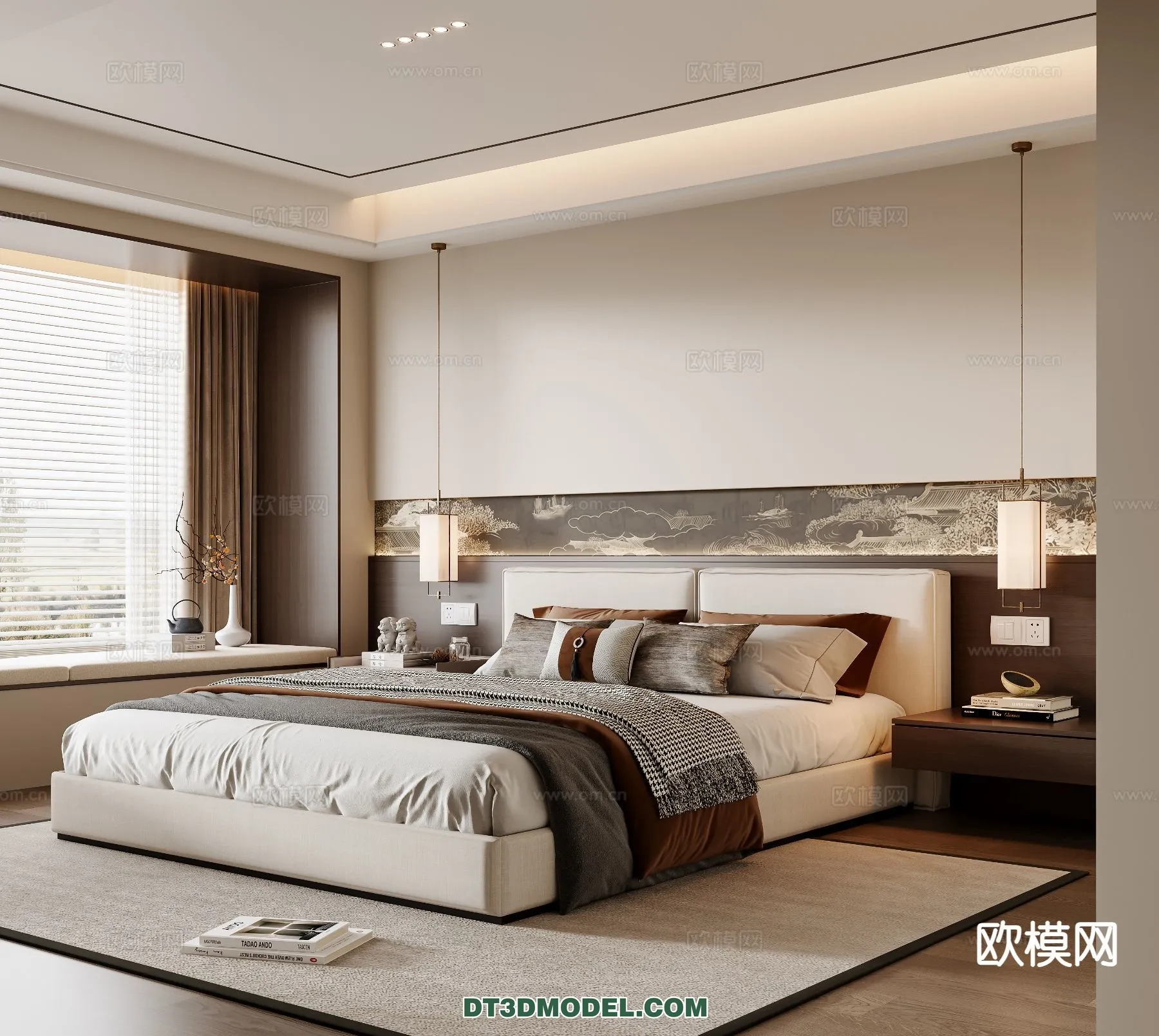 BEDROOM – CHINESE STYLE – 3D Model For Interior Design – 680