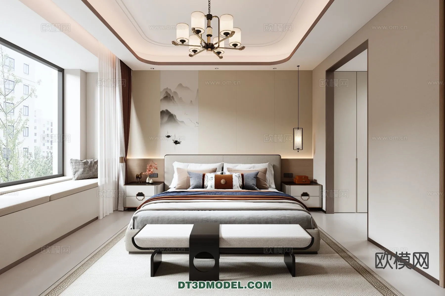 BEDROOM – CHINESE STYLE – 3D Model For Interior Design – 685