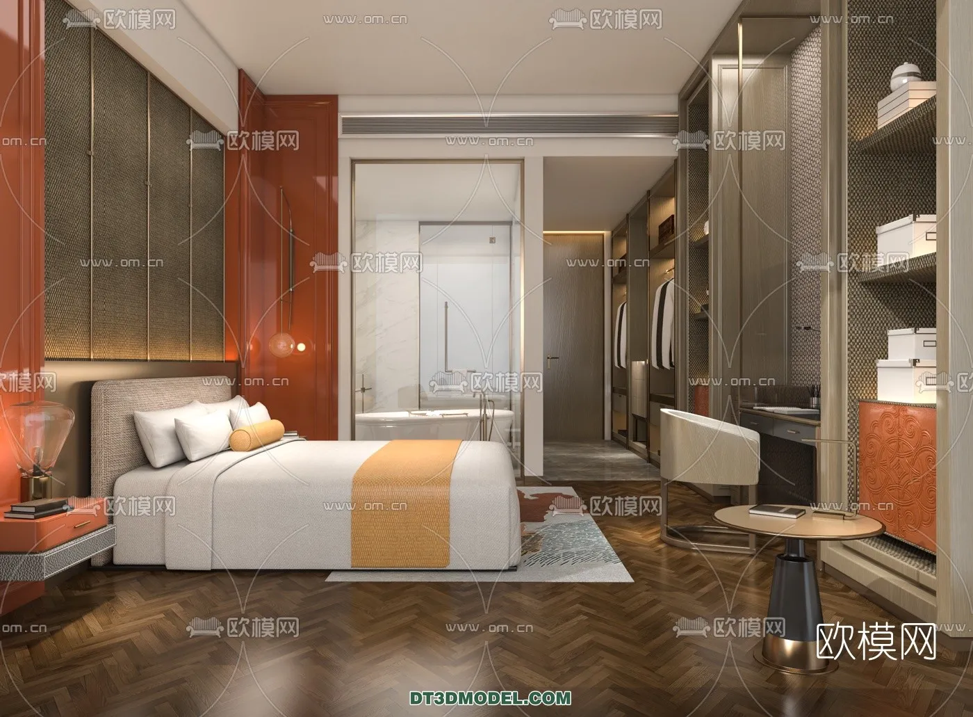 Bedroom For Hotel – 3D Scene – Interior Design – 001