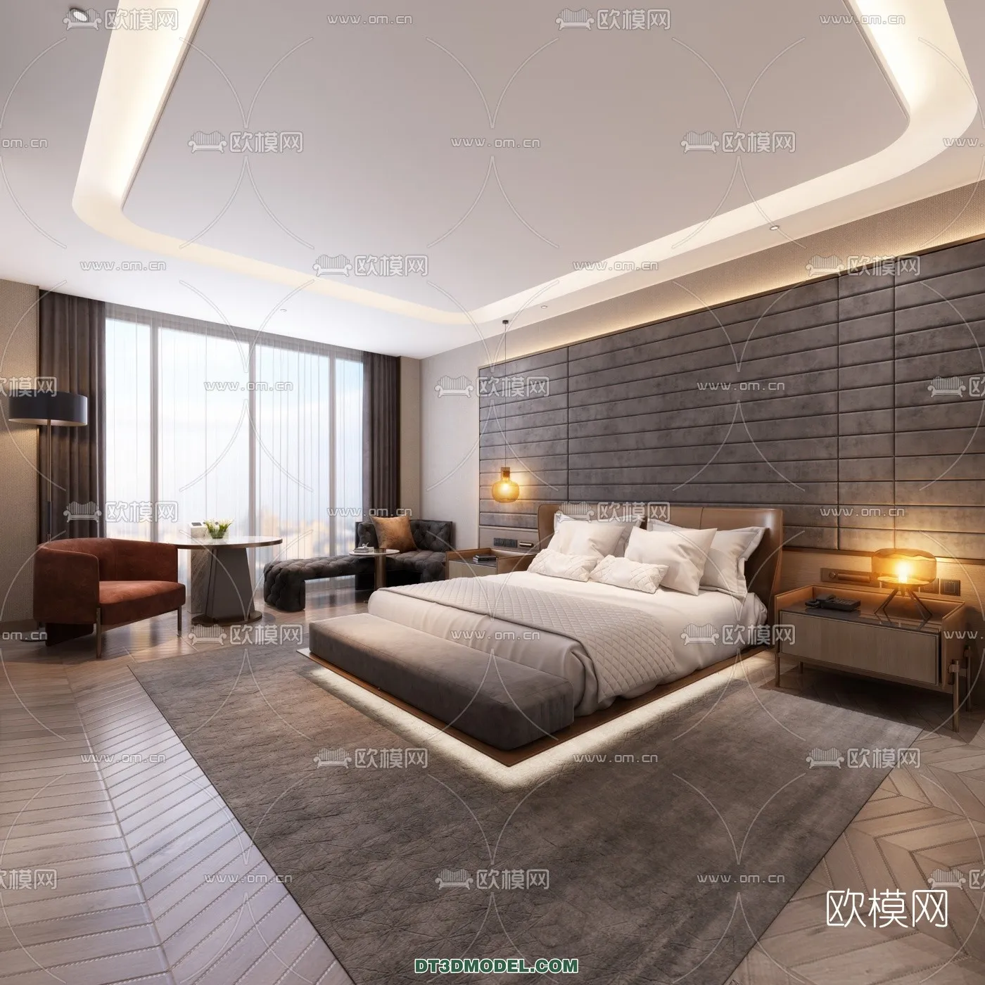 Bedroom For Hotel – 3D Scene – Interior Design – 004