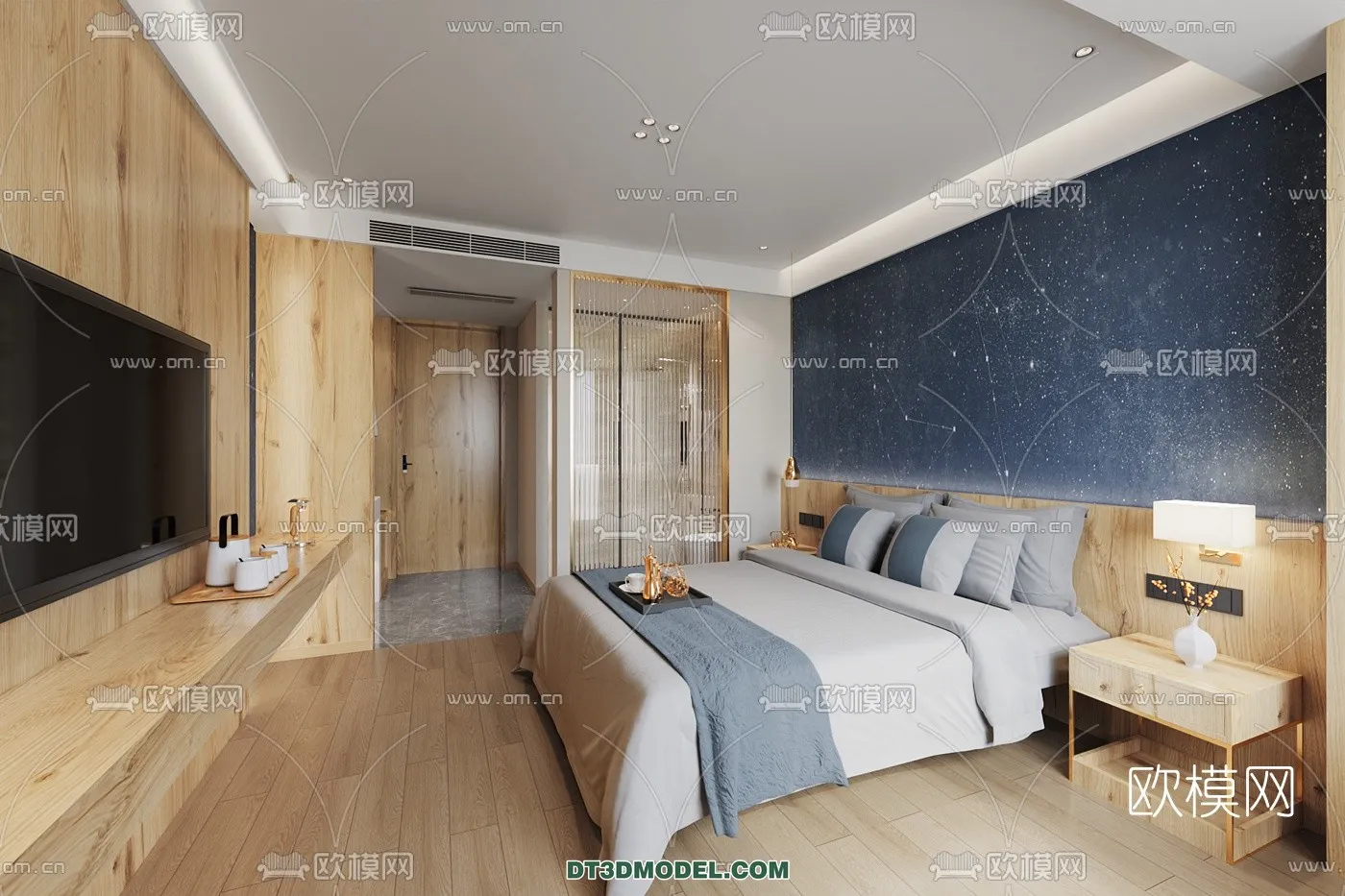 Bedroom For Hotel – 3D Scene – Interior Design – 005