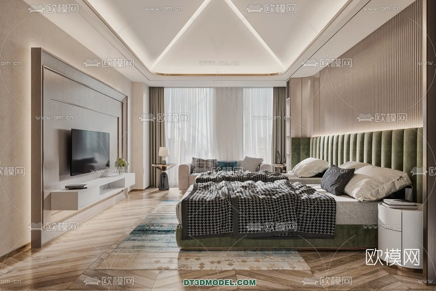 Bedroom For Hotel – 3D Scene – Interior Design – 006