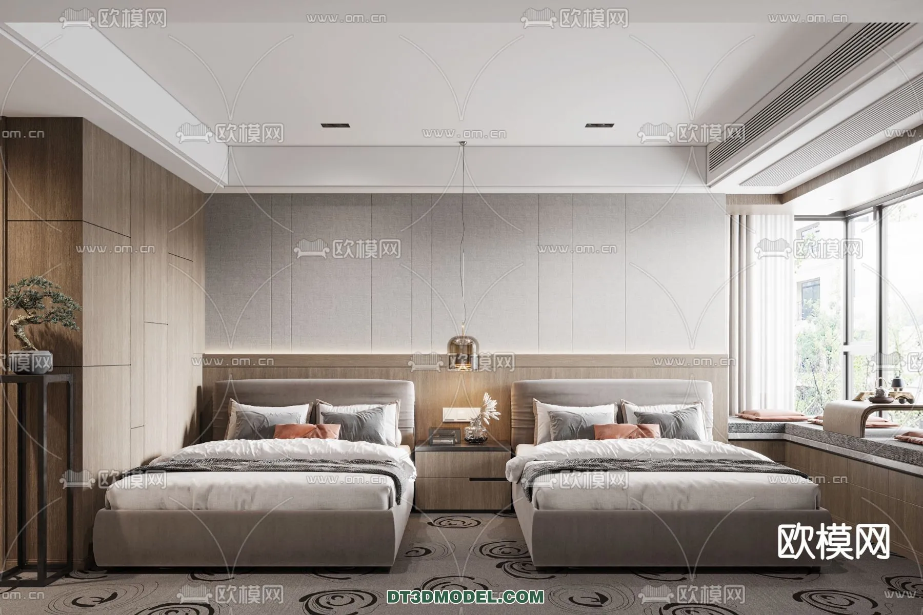 Bedroom For Hotel – 3D Scene – Interior Design – 008