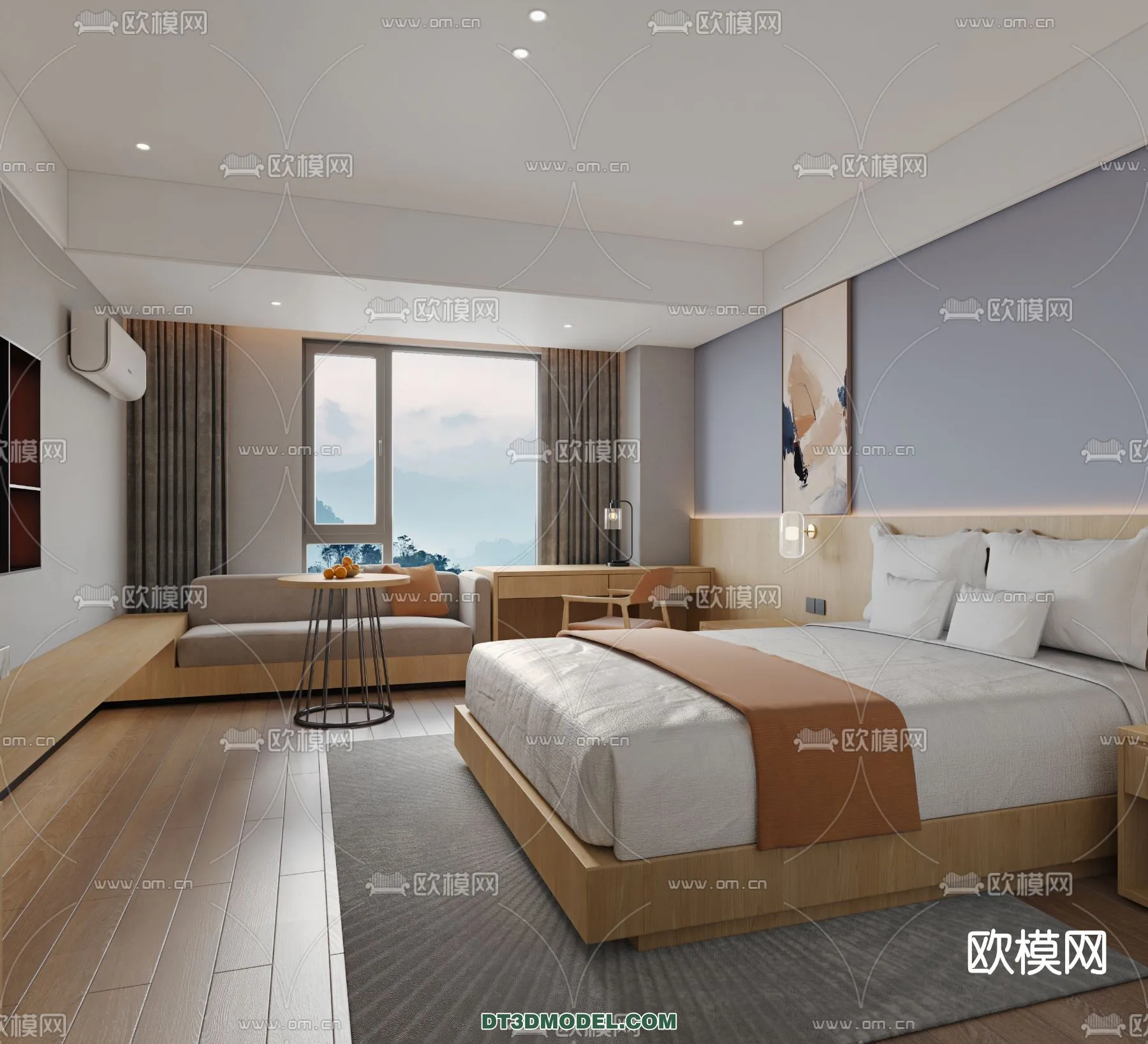 Bedroom For Hotel – 3D Scene – Interior Design – 012