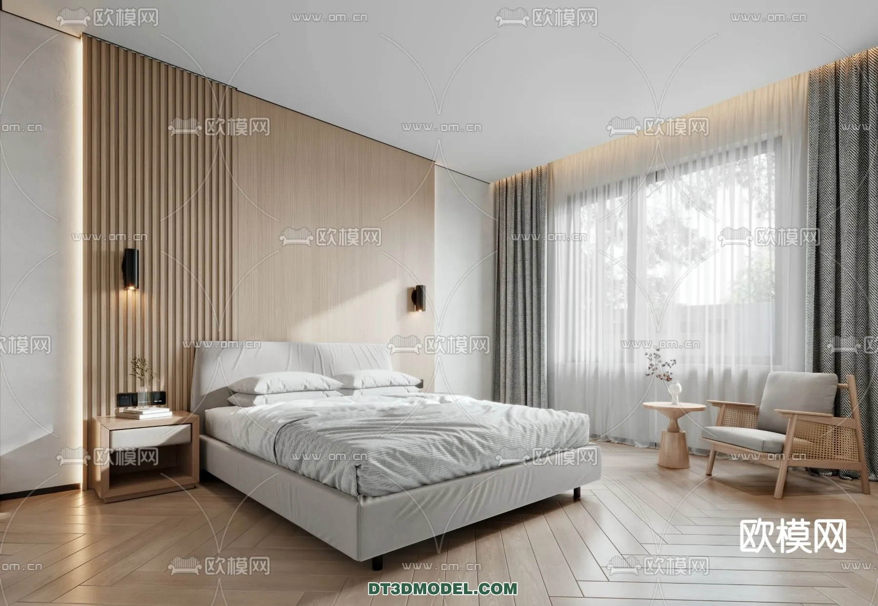 Bedroom For Hotel – 3D Scene – Interior Design – 013