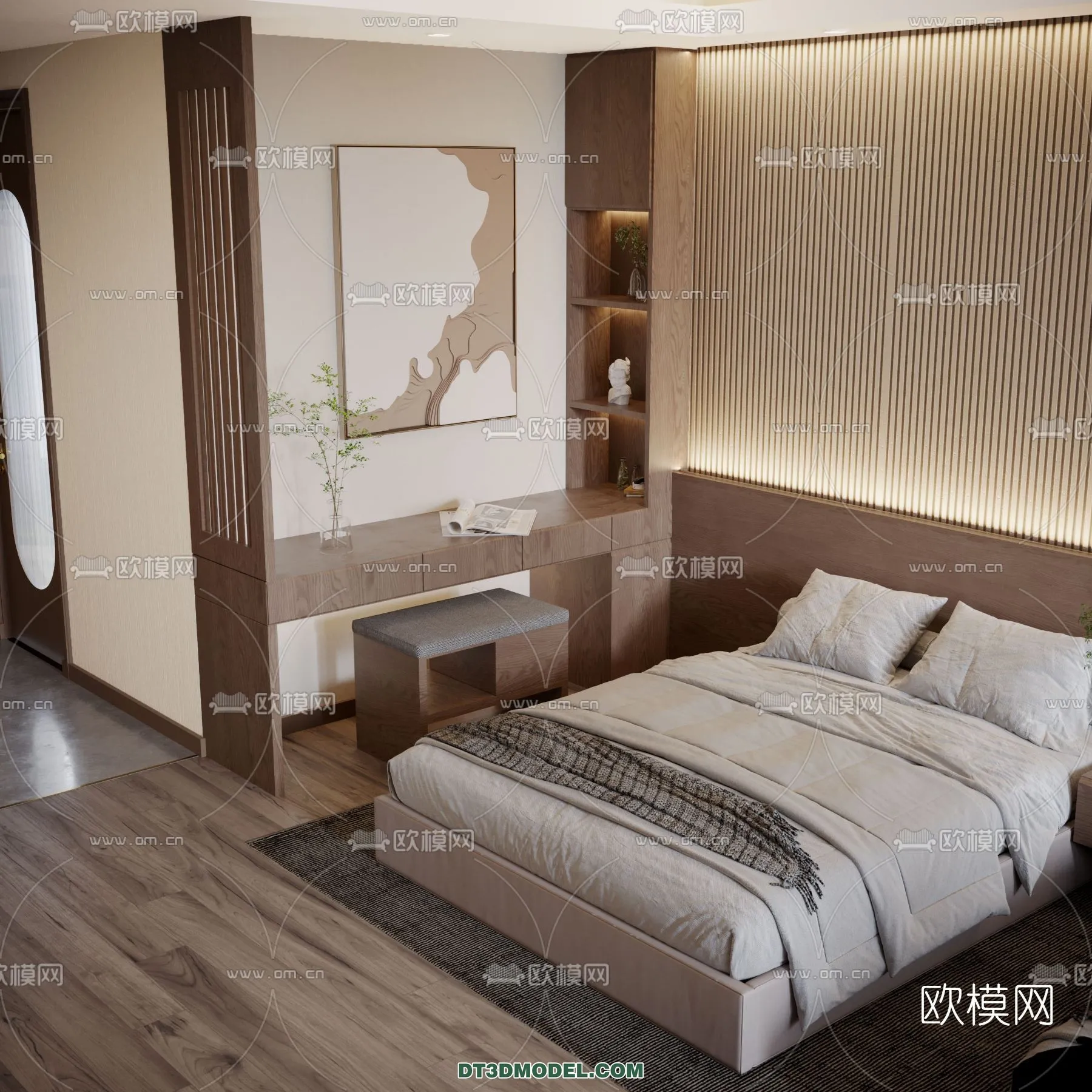 Bedroom For Hotel – 3D Scene – Interior Design – 016